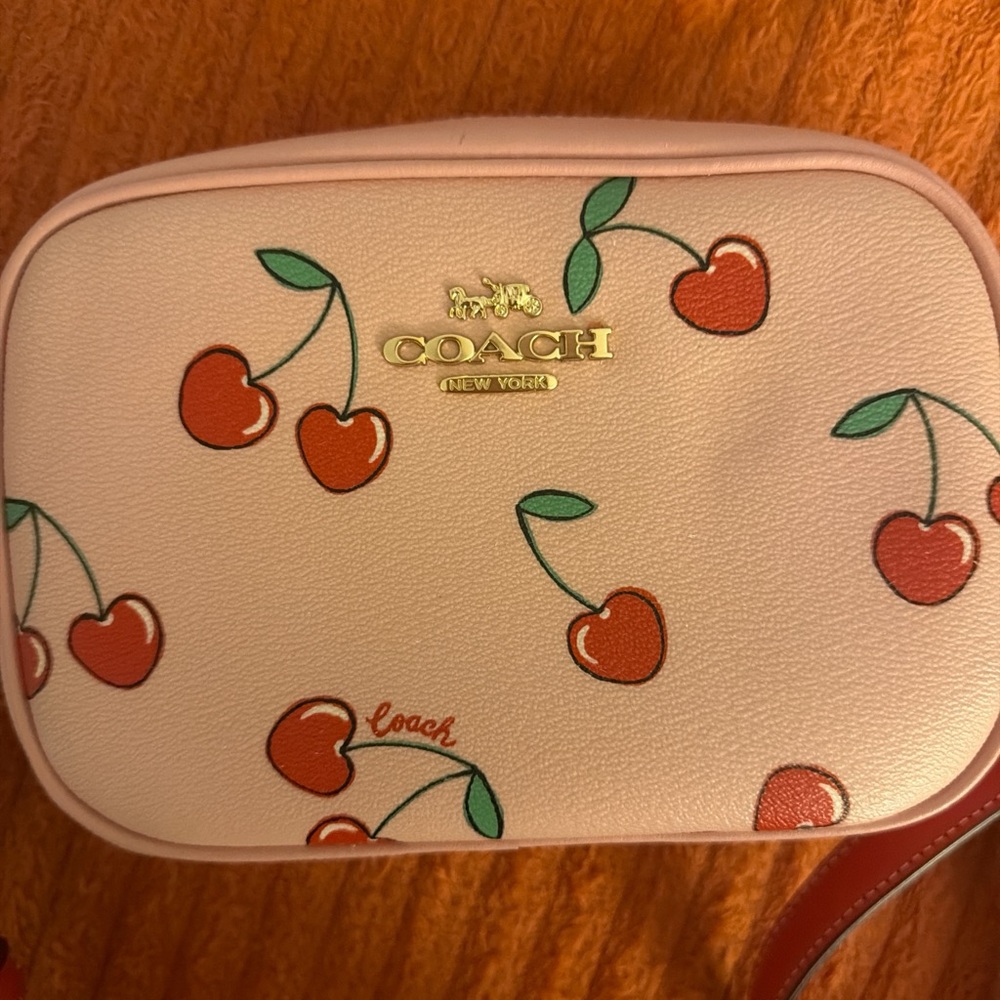 Coach Pink Cherry Print Crossbody Bag - Picture 6 of 16